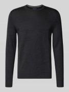 Christian Berg Men Regular Fit Longsleeve aus Merino-Mix in Anthrazit ...