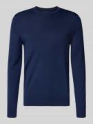 Christian Berg Men Regular Fit Pullover aus Woll-Mix in Dunkelblau Mel...