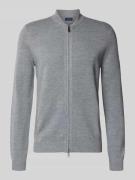 Christian Berg Men Slim Fit Strickjacke aus Woll-Mix in Hellgrau Melan...