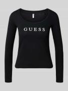 Guess Longsleeve mit Label-Print in Black, Größe L