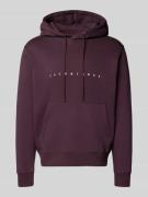 Jack & Jones Hoodie mit Label-Print in Bordeaux, Größe L