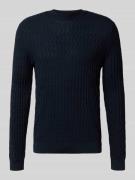 ARMANI EXCHANGE Wollpullover mit Strukturmuster in Marine, Größe L