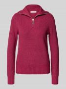 Christian Berg Woman Strickpullover mit Troyer-Kragen in Fuchsia Melan...