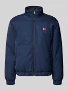 Tommy Jeans Relaxed Fit Bomberjacke mit Stehkragen in Marine, Größe L