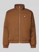 Tommy Jeans Relaxed Fit Bomberjacke mit Stehkragen in Hellbraun, Größe...