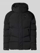 Blauer Usa Steppjacke mit Label-Patch Modell 'CROWN' in Black, Größe L