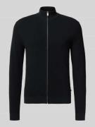 Matinique Slim Fit Strickjacke mit Stehkragen Modell 'Alagoon' in Blac...