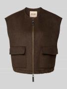 MOS MOSH Weste mit Reißverschluss in Schoko, Größe M