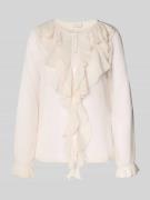 FREE/QUENT Regular Fit Bluse mit Rüschen Modell 'Ditte' in Offwhite, G...