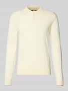 CRUNA Strickpolo mit Kentkragen in Offwhite, Größe 46