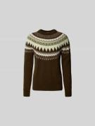 Closed Pullover in Strick-Optik aus Woll-Mix in Schoko, Größe L