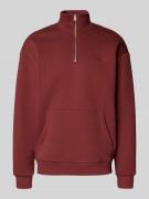 REVIEW Sweatshirt mit Stehkragen und Reißverschluss in Rostrot, Größe ...