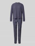 Schiesser Regular Fit Pyjama mit Rundhalsausschnitt in Blau, Größe 36