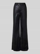 Marc Cain Hose aus Viskose-Mix in Leder-Optik in Black, Größe 34