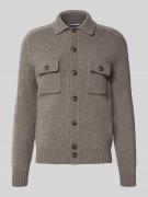 GRAN SASSO Strickjacke mit Kentkragen in Taupe, Größe 52