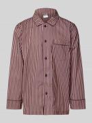 POCKIES Pyjama-Oberteil mit Brusttasche in Bordeaux, Größe L