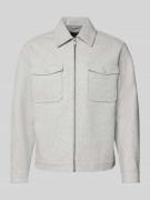 MCNEAL Regular Fit Hemdjacke mit Kentkragen in Dunkelgrau Melange, Grö...