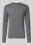 Tom Tailor Regular Fit Strickpullover aus reiner Baumwolle in Anthrazi...