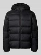 Tommy Jeans Regular Fit Steppjacke mit Kapuze in Black, Größe L