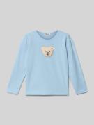 Steiff Langarmshirt mit Motiv-Stitching und Rundhalsausschnitt in Bleu...