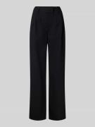 Review Wide Leg Stoffhose mit Bundfalten in Black, Größe S