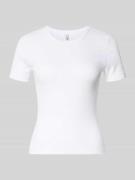 Only Slim Fit T-Shirt aus Baumwoll-Mix Modell 'VAL LIFE' in Weiss, Grö...