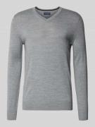 Christian Berg Men Strickpullover aus Woll-Mix mit V-Ausschnitt in Hel...