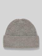 MCNEAL Strickmütze aus Kaschmir mit breitem Umschlag in Hellgrau Melan...