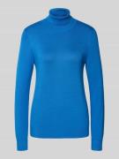 Jake*s Casual Slim Fit Rollkragenpullover aus Viskose-Mix in Strick-Op...