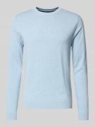 Tom Tailor Regular Fit Strickpullover aus reiner Baumwolle in Blau, Gr...