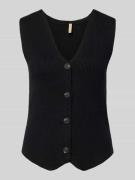 Soyaconcept Weste mit V-Ausschnitt Modell 'KANITA' in Black, Größe XL