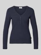 s.Oliver RED LABEL Regular Fit Langarmshirt aus Baumwoll-Mix in Marine...