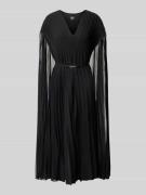 BOSS Regular Fit Chiffon-Kleid mit Overlay Modell 'DENNYA' in Black, G...