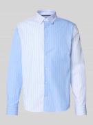 Jake*s Regular Fit Business-Hemd mit Knopfleiste in Bleu, Größe 39/40