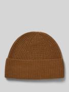 MCNEAL Strickmütze aus Kaschmir mit breitem Umschlag in Cognac, Größe ...