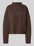 Jake*s Collection Strickpullover mit geripptem Stehkragen in Dunkelbra...