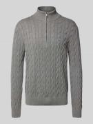 Tommy Hilfiger Regular Fit Troyer aus reiner Baumwolle in Hellgrau, Gr...