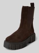 Marc O'Polo Chelsea Boots aus Rindsvelours in Dunkelbraun, Größe 36