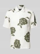 Marc O'Polo Regular Fit Leinenhemd mit Motiv-Print in Weiss, Größe S