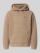 Levi's® Hoodie aus Teddyfell mit Label-Stitching in Beige, Größe L