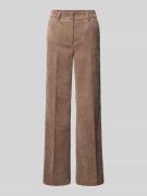 Cambio Wide Fit Cordhose mit Bügelfalten Modell 'Amelie' in Taupe, Grö...