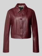 Marc Cain Regular Fit Jacke in Leder-Optik in Bordeaux, Größe 44