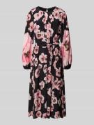 Marc Cain Midikleid mit Bindegürtel in Black, Größe 34