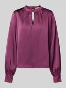 Rinascimento Blusenshirt mit Raffungen in Bordeaux, Größe M