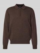 MAERZ Muenchen Strickpullover mit Polokragen in Mittelbraun, Größe 48