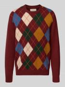 Gant Strickpullover mit Rundhalsausschnitt in Dunkelrot, Größe L