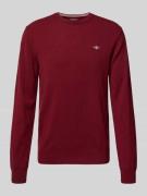 Gant Strickpullover aus reiner Lammwolle mit gerippten Abschlüssen in ...