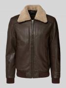 Gipsy Bomberjacke in Leder-Optik in Dunkelbraun, Größe L