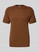 SELECTED HOMME Regular Fit T-Shirt aus reiner Wolle in Dunkelbraun, Gr...