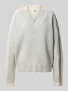 Drykorn Strickpullover aus Schurwolle Modell 'PASELIA' in Hellgrau Mel...